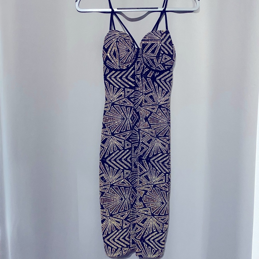 Black and gold glitter dress